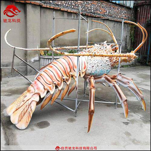 皮皮虾雕塑海鲜店美陈摆件玻璃钢模型对虾定制可动机械装置厂家