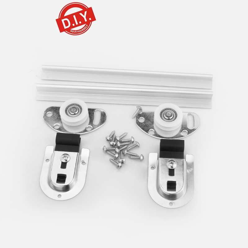 宾爵 衣柜橱柜门移门轮上下轨趟门吊轮推拉滑轮轨道T型侧装免开槽