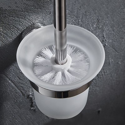 厕所马桶刷底座配件卫生间沥水马B桶杯放马桶刷的磨砂杯镂空玻璃