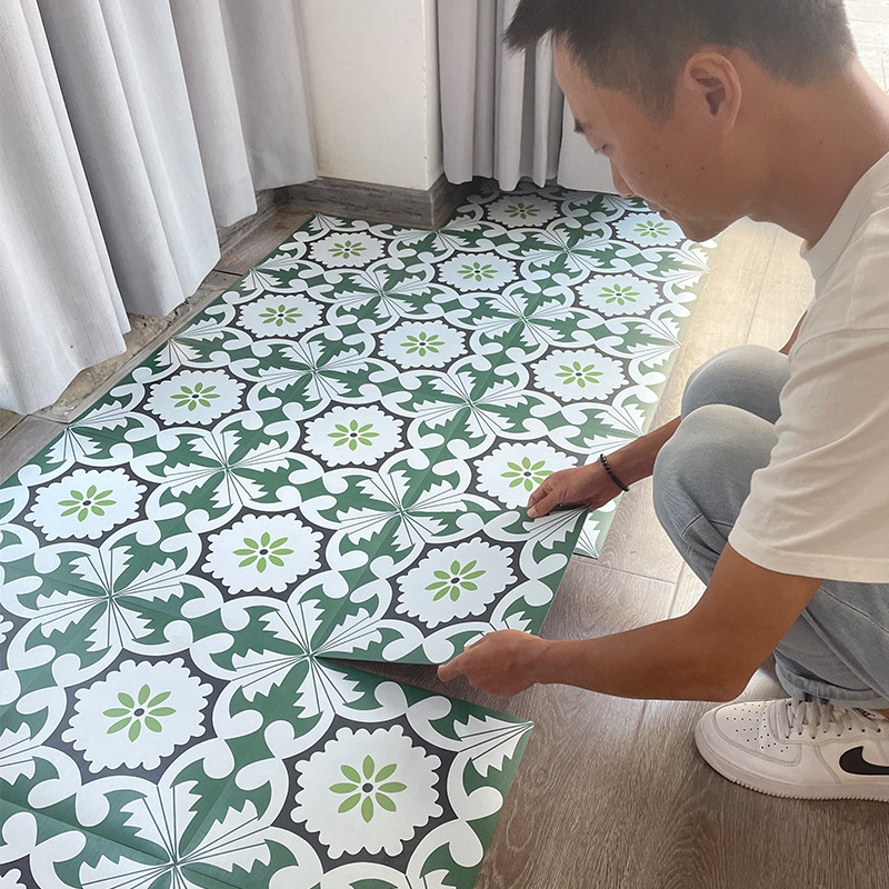 pvc地板贴自粘家用石塑地板革地砖改造翻新加厚厨房阳台耐磨防水