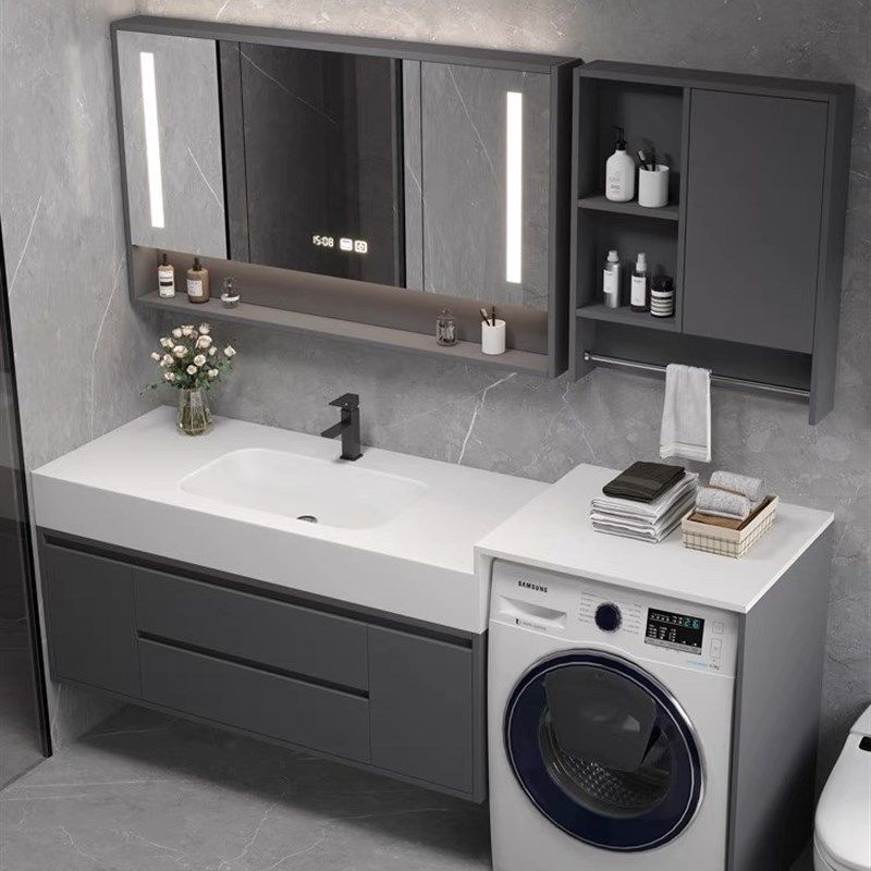 阳台洗衣机柜一体盆可丽耐化妆室洗漱台洗手盆柜组合岩板浴柜,家装主材,浴室柜组合,淘宝优惠券,粉丝福利购,淘宝优惠卷