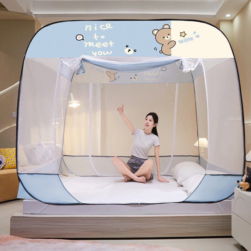 免安装蚊帐蒙古包炆账大空间蚁帐B蛟帐加密汶帐1.8米坟帐1.5