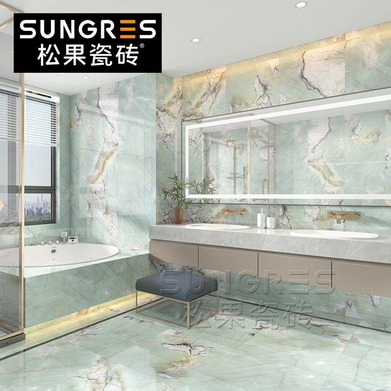 绿色奢石瓷砖大理石现代简约客厅地砖卫生间厨房墙砖600 1200,家装主材,仿大理石瓷砖,淘宝优惠券,粉丝福利购,淘宝优惠卷