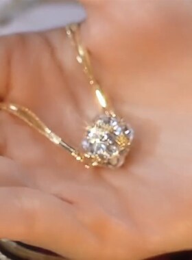 轻奢新款精致小众轻奢双层叠戴锆石球项链高级时尚气质简约毛衣链