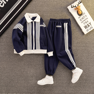 中童男童春装套装2023新款大童13儿童装12岁男孩运动服春秋外套潮