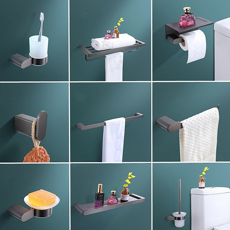 希安希枪灰色毛巾架浴巾架马桶刷纸巾架置物篮五金挂件304不锈钢,家装主材,浴巾架/毛巾架,淘宝优惠券,粉丝福利购,淘宝优惠卷