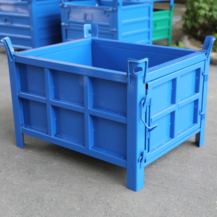 重型铁板箱金属周转箱铁箱车间铁屑箱物料箱铁框仓储铁质零件框