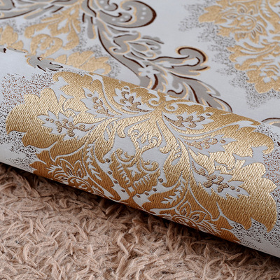 欧式无缝墙布 大马士革提定制壁布全屋卧室客厅背景 奢华高档