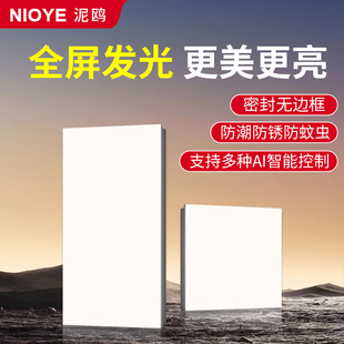无边框集成吊顶灯led厨房面板灯30x30x60天花铝扣板卫生间平板灯