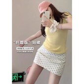 外穿半身裙百搭西装 孕妇波点短裙2024夏季 新款 包T臀裙托腹A字裙子