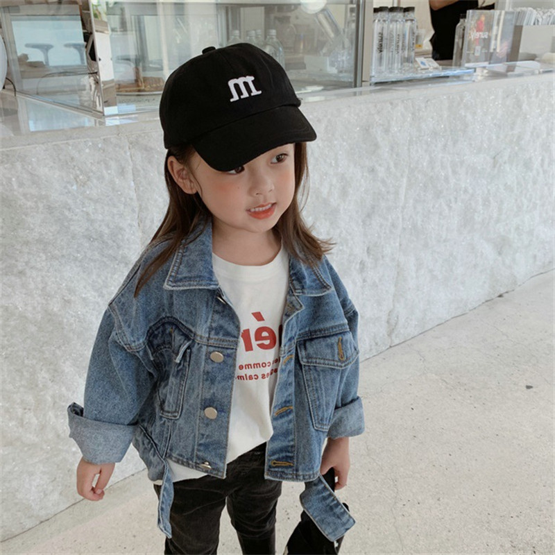 春秋季韩版女童小女孩短款牛仔外套2022新款洋气儿童长袖上衣夹克