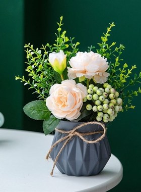 假花真花摆设客厅高级小型空调柜机上的摆花桌面花艺摆件生花