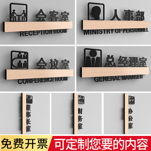 3D立体总经理室门牌办公室人事部标识牌公司创意部门科室牌定制做