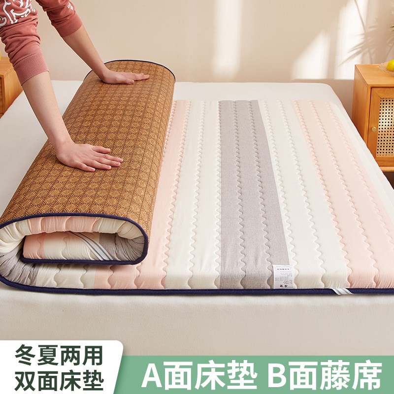 两用单人软垫子学生宿舍折叠冬夏卧室海绵垫睡P垫藤席家用床垫褥