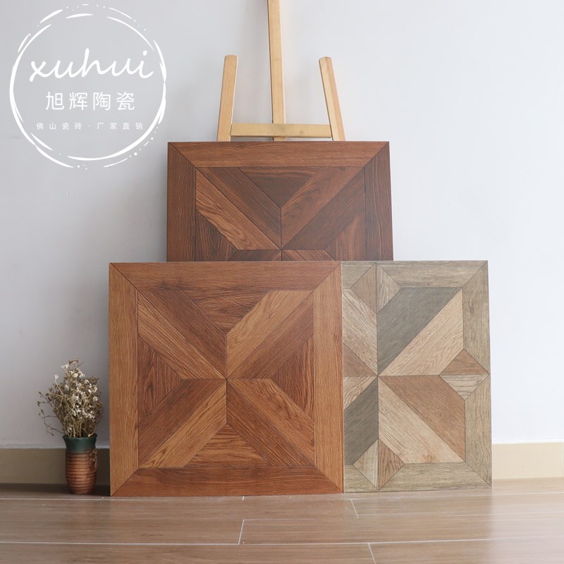 拼花木纹砖客厅卧室600X600复古美式庭院阳台民宿防滑艺术仿古砖