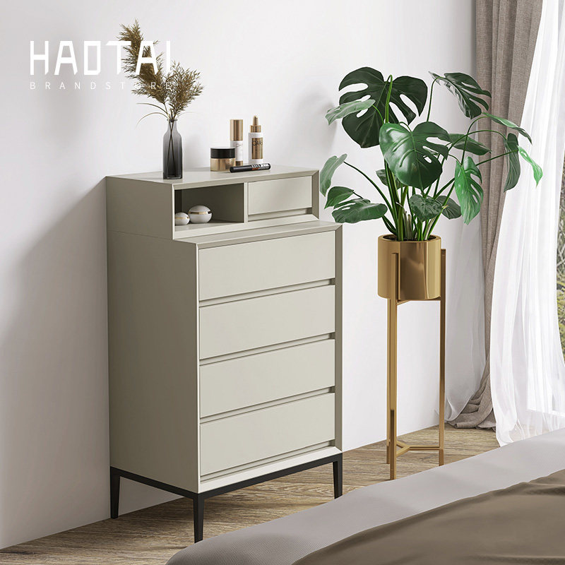 意式极简卧室收纳实木抽屉斗柜储物柜客厅简约边柜四五斗置物柜子