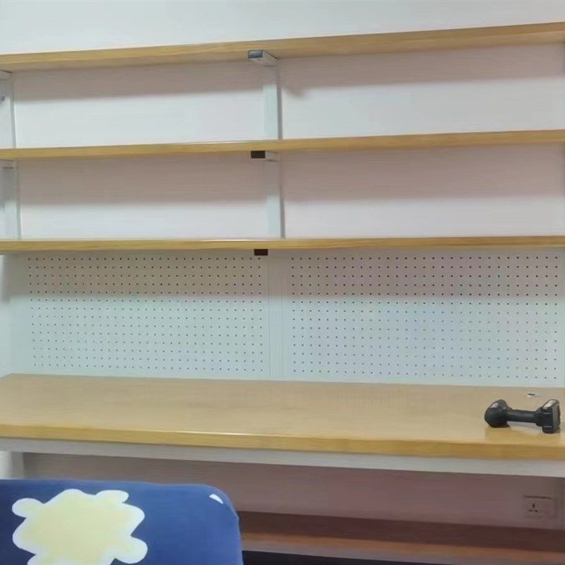 美式实木书桌书架一体桌家用双人学习桌写字台带洞洞板收纳电脑桌,住宅家具,电脑桌,淘宝优惠券,粉丝福利购,淘宝优惠卷