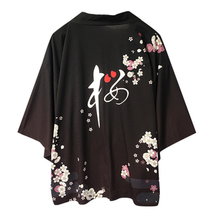 轻漫 动漫浴衣外套 日系振袖和服 和风I羽织外套男 女T恤衣服班服