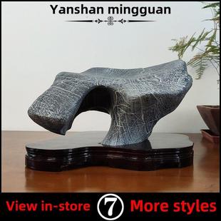 研山铭馆灵璧石摆件太湖石奇石天然原石客厅电视柜酒柜家居饰品