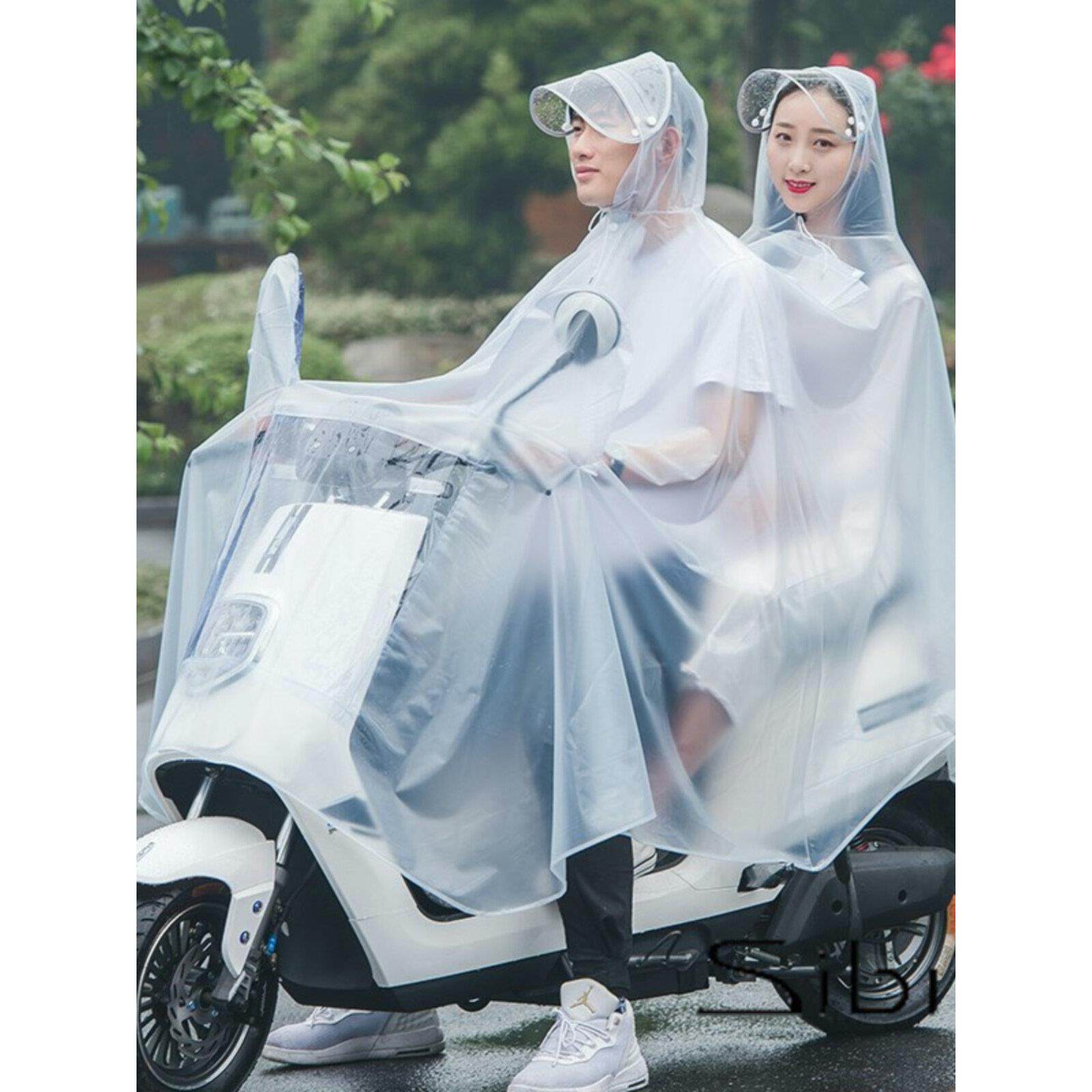 22新款双人雨衣电瓶车电动自行车摩托车成人骑行母子雨披韩国时尚