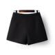 高筒裤 Look宽腿韩式 面料高腰女士修身 女士a字休闲裤 黑色短裤 套装