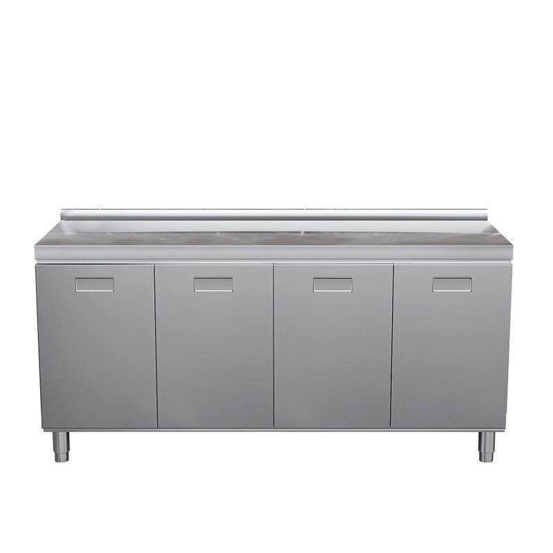 304不锈钢厨房橱柜简易加厚一体储物柜家用收纳经济型租房碗柜