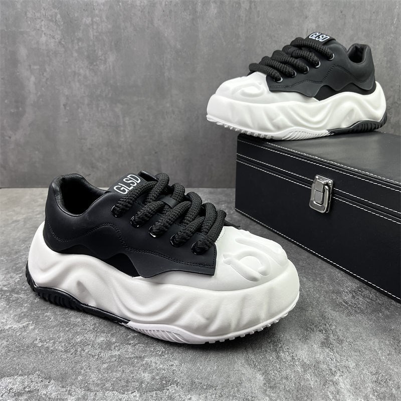 秋季新款舒适时尚百搭q老爹鞋青少年厚底增高拼色潮流个性休闲板