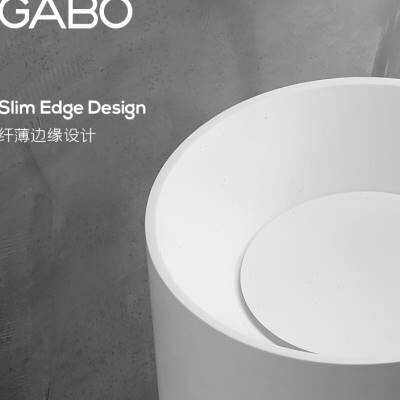 观博卫浴 立柱盆 洗脸盆 艺术柱盆 一体成型 人造石洗手盆1X022o.