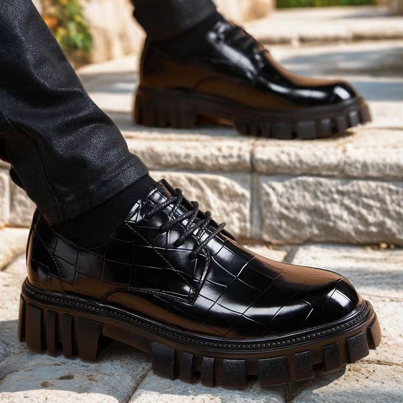 2024男士皮鞋新款韩s版正装大头商务休闲英伦男鞋休闲鞋增高厚底