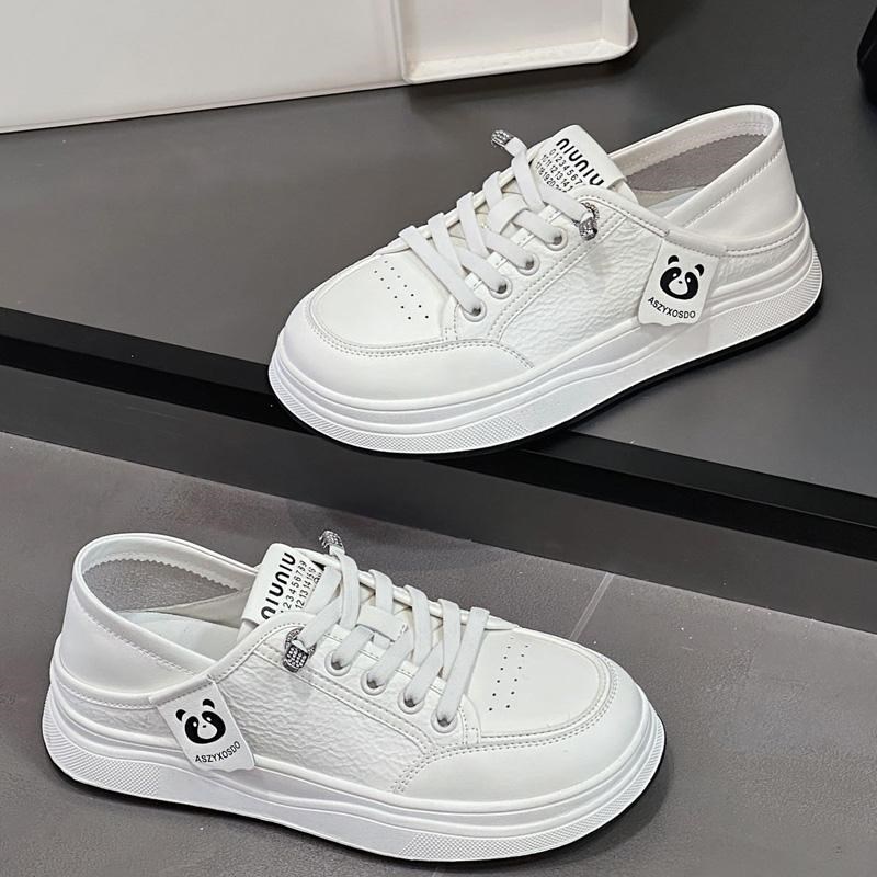 春季大码女鞋41-43码真皮牛皮百搭B休闲鞋40 42平跟单鞋小白42软