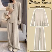 孕妇套装 子两件 洋气时髦慵懒K风针织毛衣上衣裤 2024新款 秋冬时尚