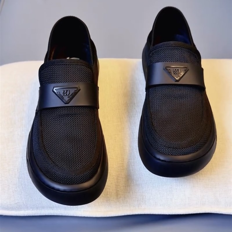 977611夏季男士商务休闲一脚B蹬豆豆鞋网面懒人驾车软底时尚男鞋