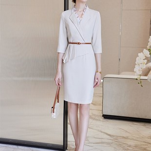 空姐制服职业装 案场客服夏工作 连衣裙o女前台接待礼仪售楼部工装