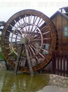 无穷小轮摆件园流水鱼53247池林 户外大中制防大腐木假山喷泉水车