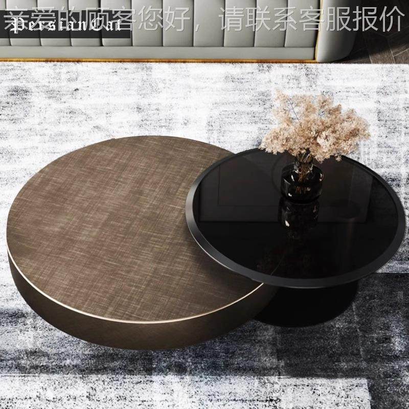式极简茶几电视柜组WXY代合现轻奢高端小户型家用茶圆形钢化意玻,住宅家具,茶几,淘宝优惠券,粉丝福利购,淘宝优惠卷
