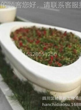 家树玻璃钢树厂池座盆凳，001成品坐凳池休闲花花缸创意组合型树