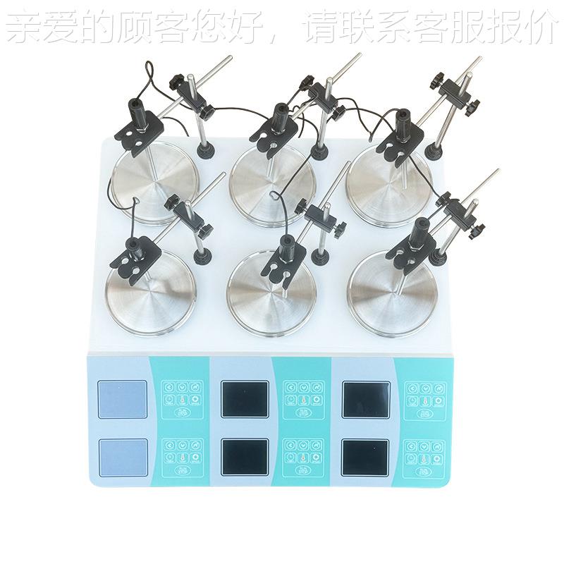 定制HHJ-6AS-力6AS六联多头恒速磁验搅拌器恒速恒温实室转速显J示