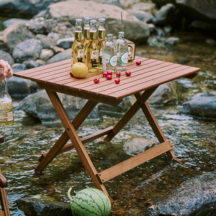 户外露营折叠桌野营便携餐桌家用阳台小桌子茶桌庭院休闲桌椅组合