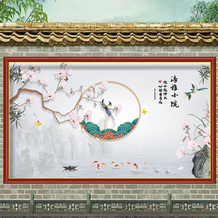 户外防水防晒室外影壁墙壁画外墙迎门墙背景贴画福字黏贴画装饰画