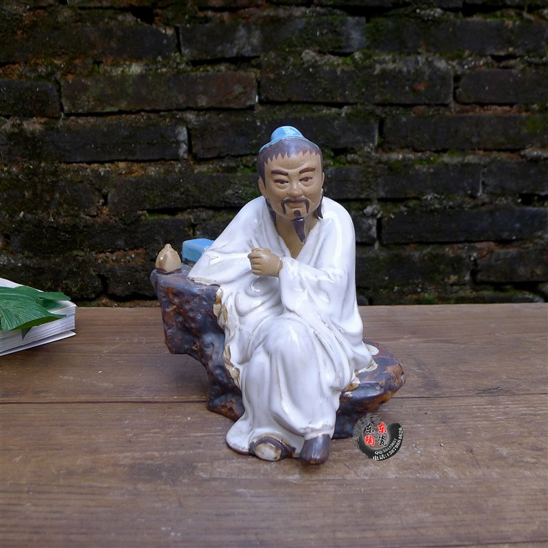 雕塑瓷 家居饰品 书房摆设 愚公移山 李白鲁迅茶圣历史人物摆件