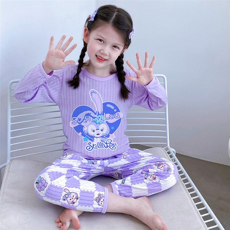 儿童睡衣女孩可爱公主风夏季薄款纯棉男童女童长袖家居空调服套装,童装/婴儿装/亲子装,家居服套装,淘宝优惠券,粉丝福利购,淘宝优惠卷
