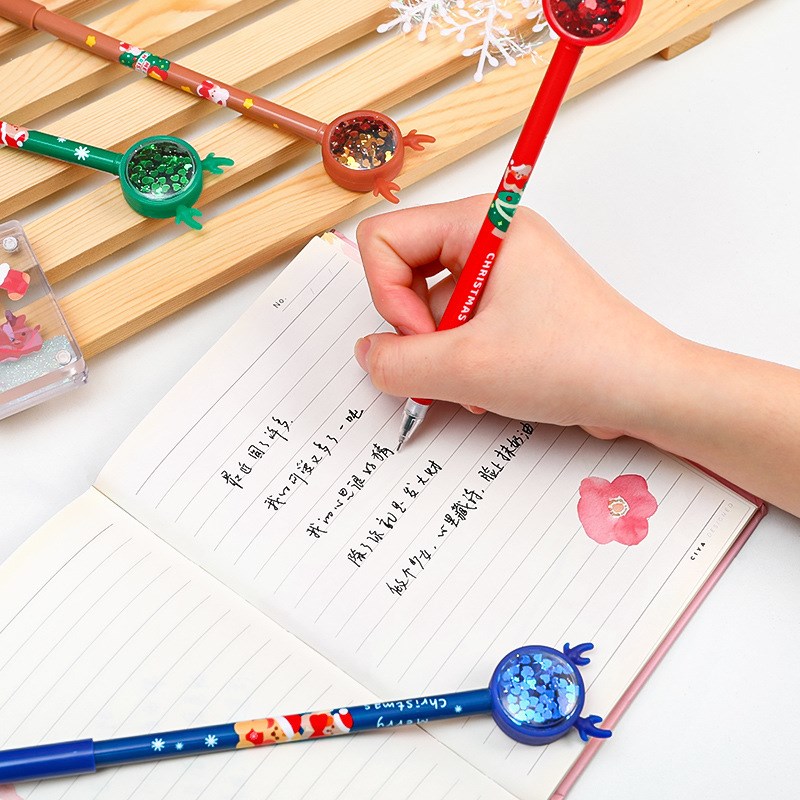 圣诞鹿角亮片中性笔小学生奖励小礼品四五六年级圣诞实用文具礼物