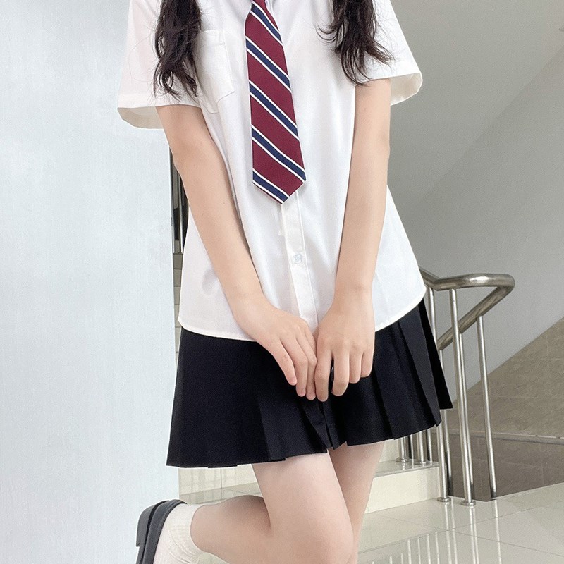 jk衬衫短袖长袖基础款学生制服套装夏季学院风抗皱收腰白色衬衣女