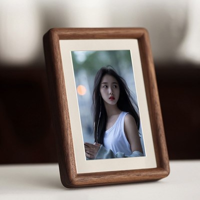 黑胡桃实木洗照片做成相框摆台结婚登记照冲印6寸8高级感定制diy