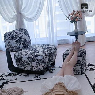 SIJI中古沙发椅设计师款单人雪橇沙发休闲椅客厅阳台网红洽谈椅凳