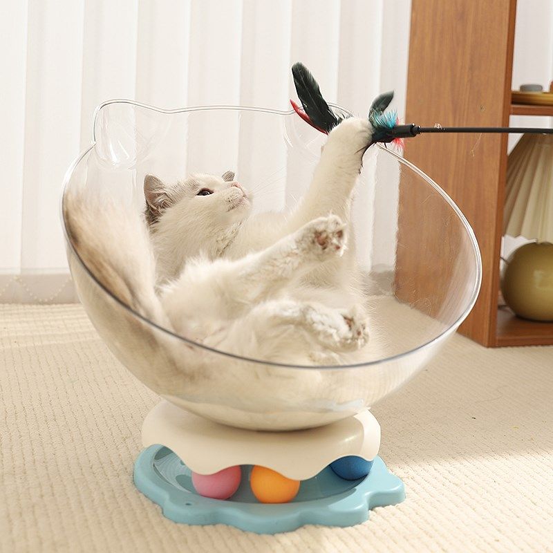 太空舱猫窝四季通用可拆洗幼猫安全感新型转盘玩具小猫床猫咪睡窝