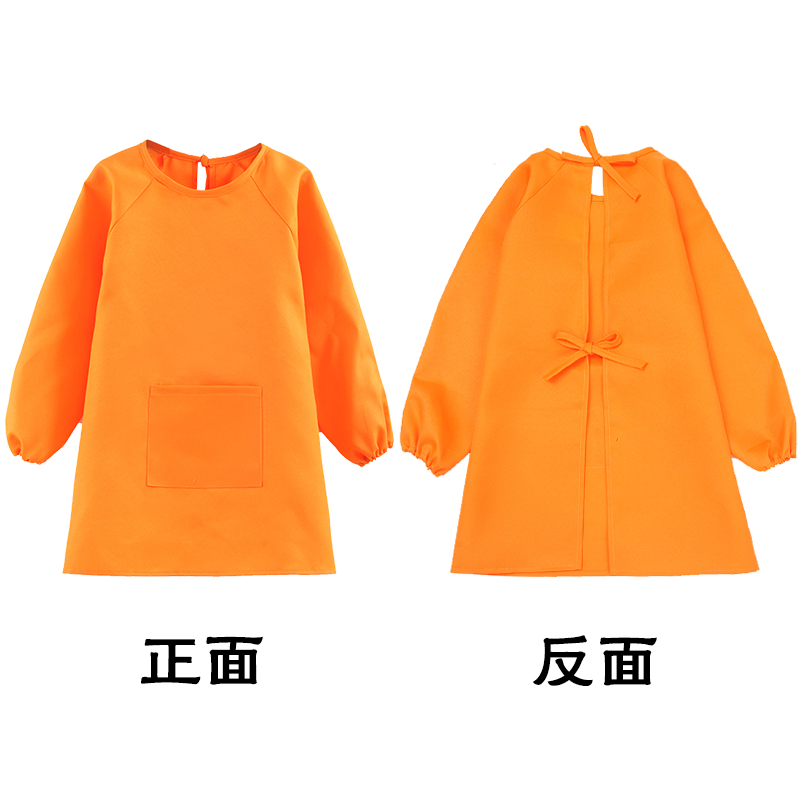 儿童防水长袖画画罩衣中大童反穿罩衣幼儿园绘画小孩围裙定制logo