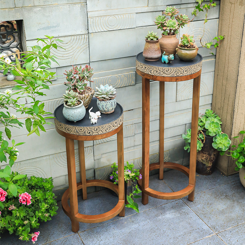 汉韵堂庭院户外实木花架园艺置物架盆栽展示架花架子木架摆件底座