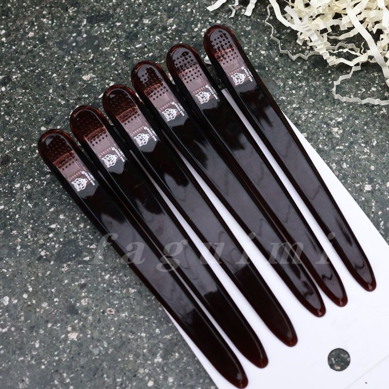 理发店剪发夹子美发夹子水晶长嘴夹铝无痕夹鸭鹤嘴夹专业系列透明