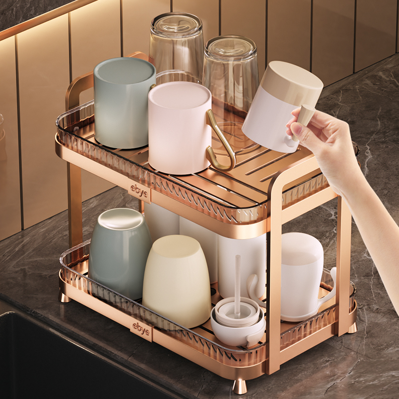杯子置物架收纳厨房客厅桌面餐桌台面多层高端家用放水杯茶杯架子